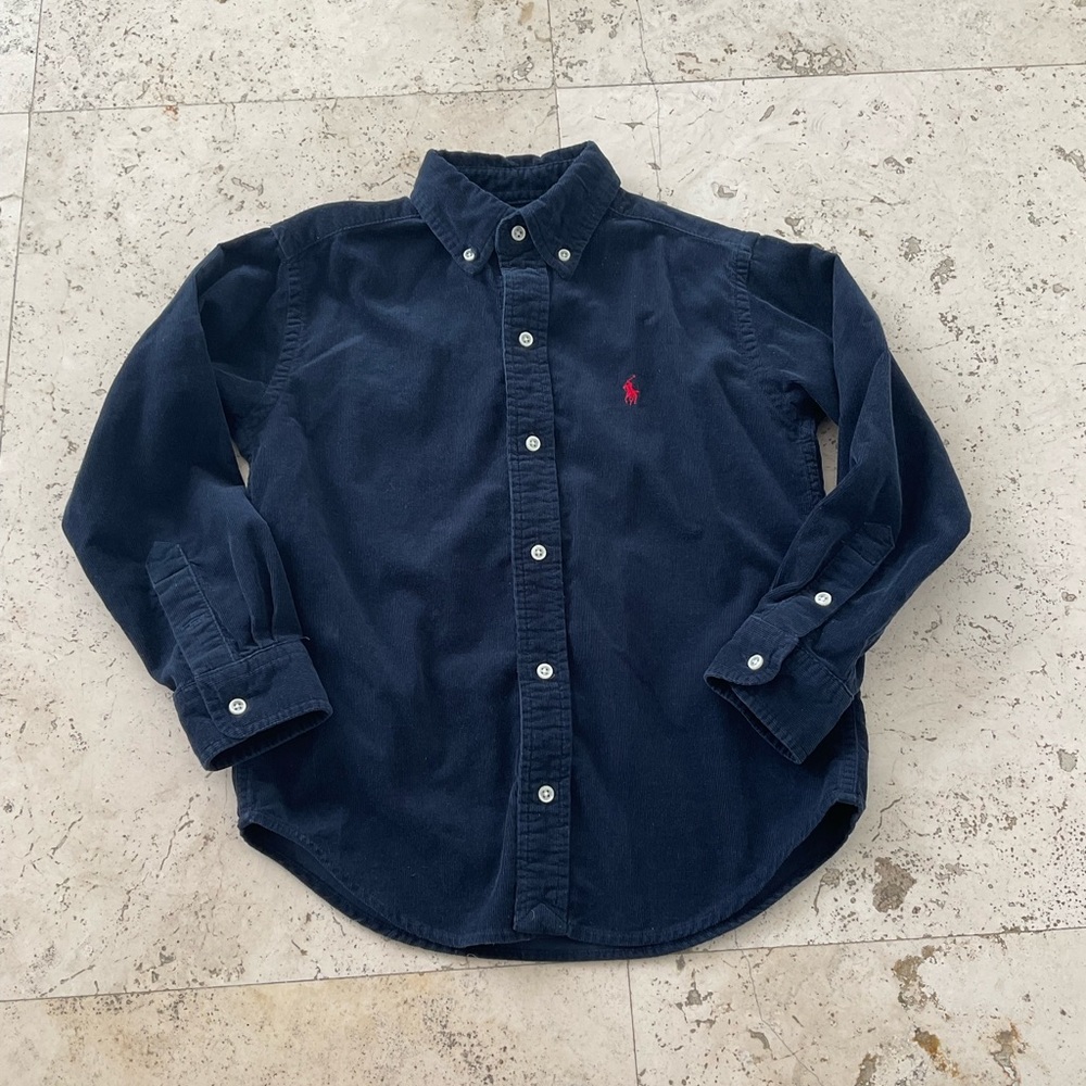 Polo Ralph Lauren Kids Boys Corduroy Button down shirt blue